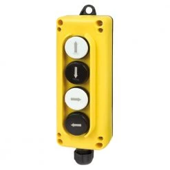 Compact 4 Button Pendant Station, Up, Down, Right, Left Buttons for Hoist or Lift Control by ASI