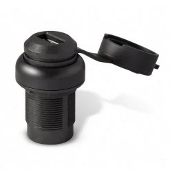 Weatherproof USB 3.0 Bulkhead Connector with Protective Cover, Female to Female, 22 mm Mount, Black Bezel by ASI