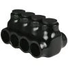 6 - 3/0 AWG 4-Ports 600-Volt UL 486 Multi-Tap Connector Insulated Dual Sided Entry, Black by ASI