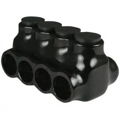 6 - 3/0 AWG 4-Ports 600-Volt UL 486 Multi-Tap Connector Insulated Dual Sided Entry, Black by ASI