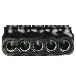 6 - 3/0 AWG 5-Ports 600-Volt UL 486 Multi-Tap Connector Insulated Dual Sided Entry, Black by ASI