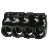 6 - 3/0 AWG 5-Ports 600-Volt UL 486 Multi-Tap Connector Insulated Single Sided Entry, Black by ASI