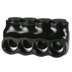 6 - 3/0 AWG 5-Ports 600-Volt UL 486 Multi-Tap Connector Insulated Single Sided Entry, Black by ASI