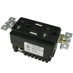 Two 3.4 Amp USB Two 20 Amp AC Wall Outlet and USB Charging Ports Wall Plate Tamper Resistant, Black by ASI -ELECTRICAL TOOLS Store black asi electrical outlets receptacles atur3 4 20 b 4f 1000