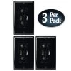 5 Amp - 20 Amp 2AC USB Wall Outlets and 2 USB Charging Ports Wall Plate Tamper Resistant AC Outlet, Black (3 per Case) by ASI