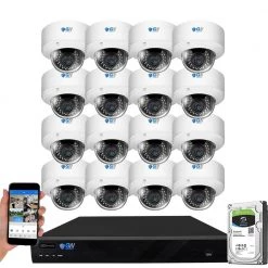 16-Channel with POE Switch H.265 5MP Camera 2.8 to 12 mm Varifocal Zoom Lens 100 ft. Night Vision Digital WDR 4TB HDD by GW Security