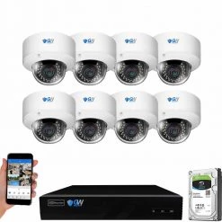 8-Channel with POE Switch H.265 5MP Camera 2.8 to 12 mm Varifocal Zoom Lens 130 ft. Night Vision Digital WDR 2TB HDD by GW Security