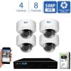 4-Channel 5MP Security Surveillance System NVR with 4-Camera 2.8-12 mm Varifocal Zoom Lens 100 ft. Night Vision 1TB HDD by GW Security