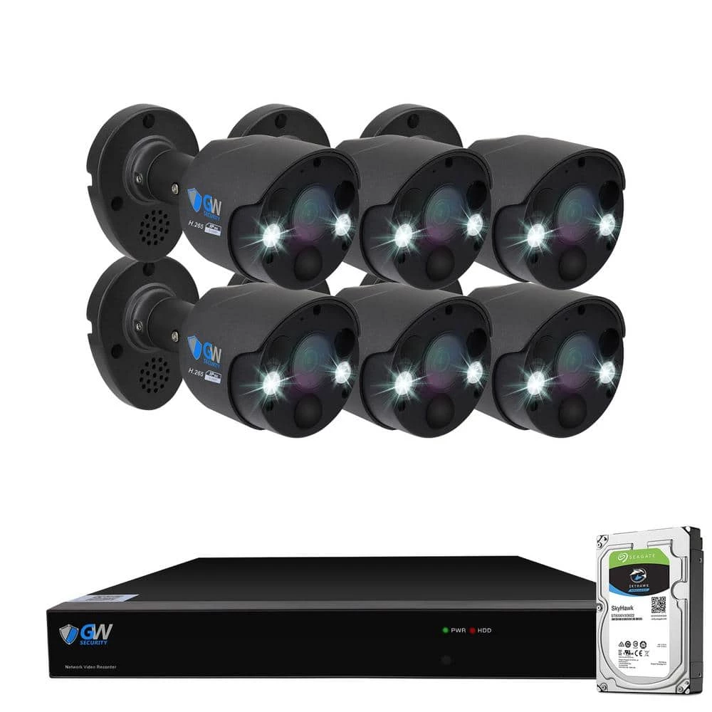 8-Channel 5MP 2TB NVR Security Camera System with 6 Wired Bullet Cameras 3.6 mm Fixed Lens 2-Way Audio, Spotlight by GW Security 1 8-Channel 5MP 2TB NVR Security Camera System with 6 Wired Bullet Cameras 3.6 mm Fixed Lens 2-Way Audio, Spotlight by GW Security