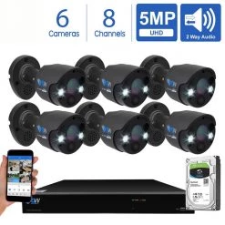 8-Channel 5MP 2TB NVR Security Camera System with 6 Wired Bullet Cameras 3.6 mm Fixed Lens 2-Way Audio, Spotlight by GW Security 13 8-Channel 5MP 2TB NVR Security Camera System with 6 Wired Bullet Cameras 3.6 mm Fixed Lens 2-Way Audio, Spotlight by GW Security -ELECTRICAL TOOLS Store dark grey gw security wired security camera systems gw5538ip6 2t 76 1000