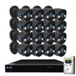 16-Channel 5MP 4TB NVR Security Camera System with 16 Wired Bullet Cameras 3.6 mm Fixed Lens 2-Way Audio, Spotlight by GW Security