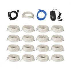 16-Channel 5MP 4TB NVR Security Camera System with 16 Wired Bullet Cameras 3.6 mm Fixed Lens 2-Way Audio, Spotlight by GW Security -ELECTRICAL TOOLS Store grey gw security wired security camera systems gw5538ip16 4t 76 1000