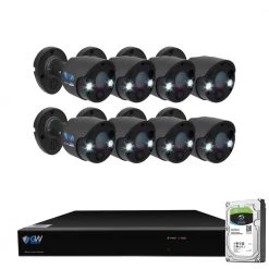 8-Channel 5MP 2TB NVR Security Camera System with 8 Wired Bullet Cameras 3.6 mm Fixed Lens 2-Way Audio, Spotlight by GW Security