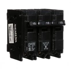 15 Amp 3-Pole Type QP Plug-In Circuit Breaker by Siemens -ELECTRICAL TOOLS Store siemens 3 pole breakers q315 1f 1000