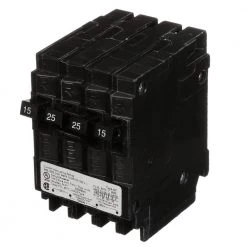 25 Amp Double-Pole and (2) 15 Amp Single-Pole Type QT Triplex Circuit Breaker by Siemens -ELECTRICAL TOOLS Store siemens quad breakers q21525ct 44 1000