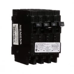 Triplex 2-Outer 15 Amp Single-Pole and 1-Inner 30 Amp Double-Pole Circuit Breaker by Siemens 9 Triplex 2-Outer 15 Amp Single-Pole and 1-Inner 30 Amp Double-Pole Circuit Breaker by Siemens -ELECTRICAL TOOLS Store siemens quad breakers q21530ct 40 1000