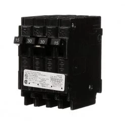 Triplex 2-Outer 15 Amp Single-Pole and 1-Inner 30 Amp Double-Pole Circuit Breaker by Siemens 13 Triplex 2-Outer 15 Amp Single-Pole and 1-Inner 30 Amp Double-Pole Circuit Breaker by Siemens -ELECTRICAL TOOLS Store siemens quad breakers q21530ct 77 1000