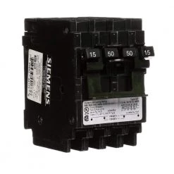 15 Amp Double-Pole/50 Amp Double-Pole Quadplex Circuit Breaker by Siemens 9 15 Amp Double-Pole/50 Amp Double-Pole Quadplex Circuit Breaker by Siemens -ELECTRICAL TOOLS Store siemens quad breakers q21550ct2 1f 1000
