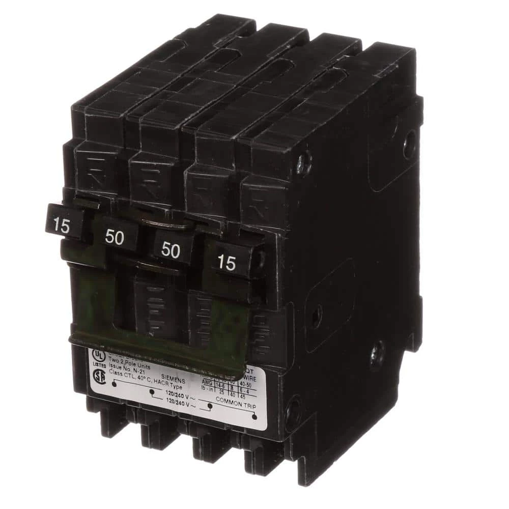 15 Amp Double-Pole/50 Amp Double-Pole Quadplex Circuit Breaker by Siemens 5 15 Amp Double-Pole/50 Amp Double-Pole Quadplex Circuit Breaker by Siemens - Image 5
