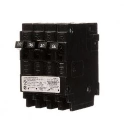 Triplex 2-Outer 20 Amp Single-Pole and 1-Inner 30 Amp Double-Pole Circuit Breaker by Siemens