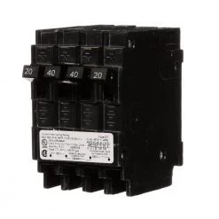 Triplex Two Outer 20-Amp Single-Pole and One Inner 40-Amp Double-Pole-Circuit Breaker by Siemens