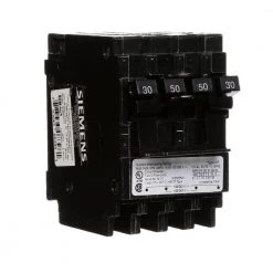 Quadplex One Outer 50 Amp Double-Pole and One Inner 30 Amp Double-Pole-Circuit Breaker by Siemens -ELECTRICAL TOOLS Store siemens quad breakers q23050ct2u 1f 1000