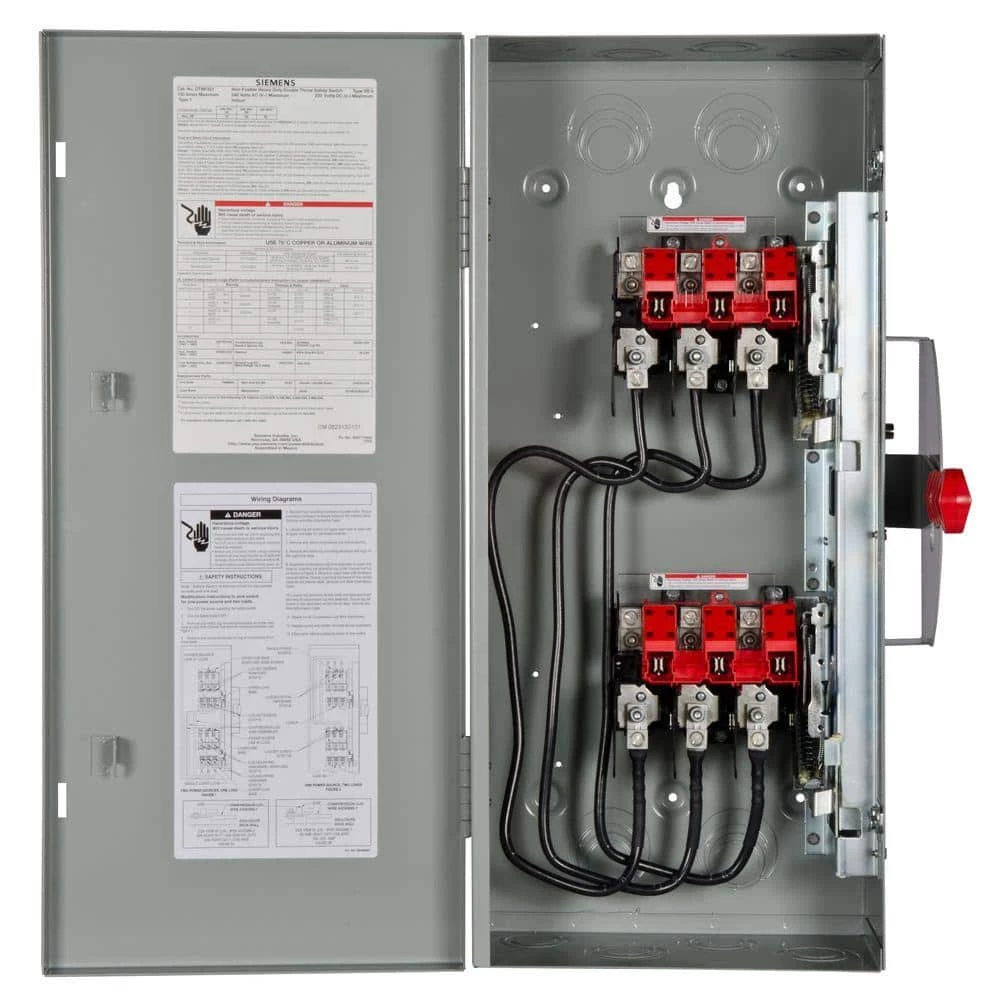 Double Throw 100 Amp 240-Volt 3-Pole Indoor Non-Fusible Safety Switch by Siemens 2 Double Throw 100 Amp 240-Volt 3-Pole Indoor Non-Fusible Safety Switch by Siemens - Image 2