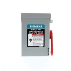 General Duty 30 Amp 2-Pole 2-Wire 240-Volt Non-Fusible Indoor Safety Switch by Siemens