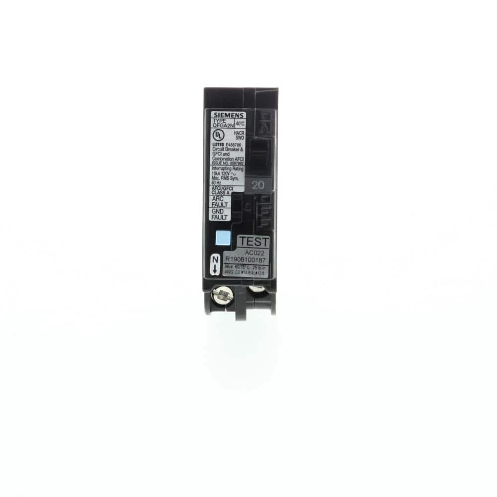 20 Amp 1-Pole Dual Function (CAFCI/GFCI) Plug-On Neutral Circuit Breaker by Siemens 1 20 Amp 1-Pole Dual Function (CAFCI/GFCI) Plug-On Neutral Circuit Breaker by Siemens