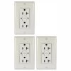 20 Amp 125 VDC GFCI Electrial Wall Outlet Indoor with Wall Plate, White (3-Pack) by ASI