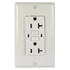 20 Amp 125-Volt GFCI Duplex Outlet Self-Test Wall Plate, White by ASI