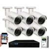 8-Channel 5MP 2TB NVR Security Camera System with 6 Wired Bullet Cameras 2.8 mm Fixed Lens Built-In Mic Human Detection by GW Security
