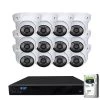 16-Channel 5MP NVR 4TB Security Camera System with 12 Wired IP Cameras Turret Fixed Lens, Built-In Mic, Human Detection by GW Security