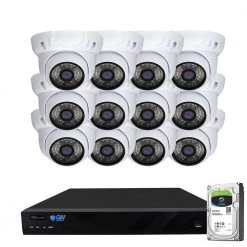 16-Channel 5MP NVR 4TB Security Camera System with 12 Wired IP Cameras Turret Fixed Lens, Built-In Mic, Human Detection by GW Security