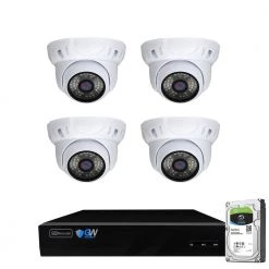 8-Channel 5MP 1TB NVR Security Camera System with 4 Wired Turret Cameras 3.6 mm Fixed Lens Built-In Mic Human Detection by GW Security