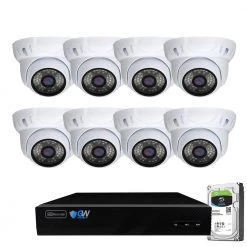 8-Channel 5MP NVR 2TB Security Camera System with 8 Wired IP Cameras Turret Fixed Lens, Built-In Mic, Human Detection by GW Security