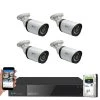 8-Channel 4K 1TB NVR Security Camera System with 4 Wired Bullet 3.6 mm Fixed Lens Human Detection Microphone Cameras by GW Security