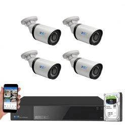 8-Channel 4K 1TB NVR Security Camera System with 4 Wired Bullet 3.6 mm Fixed Lens Human Detection Microphone Cameras by GW Security