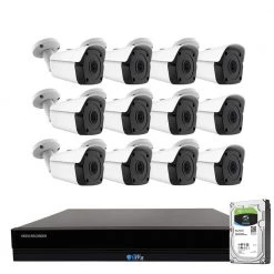 16-Channel HD-Coaxial 5MP Surveillance Security Cameras System 4TB with 12 Wired 4-in-1 Analog 2.8 mm Fixed Lens Bullet by GW Security