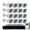 16-Channel 8MP 4TB NVR Smart Security Camera System with 16 Wired Bullet POE Cameras, Spotlight, Fixed Lens, Microphone by GW Security