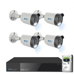 8-Channel 8MP 1TB NVR Smart Security Camera System with 4 Wired Bullet POE Cameras, Spotlight, Fixed Lens, Microphone by GW Security