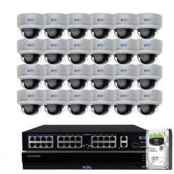 32-Channel 8MP 8TB NVR Security Camera System with 24 Wired Dome 4X Optical Zoom Camera, Color Night Vision, Microphone by GW Security