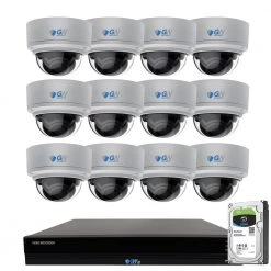 16-Channel 8MP 4TB NVR Security Camera System with 12 Wired Dome Motorized Zoom Camera, Color Night Vision, Microphone by GW Security