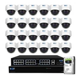 32-Channel 8MP 8TB NVR Smart Security Camera System with 24 Wired Dome Cameras 2.8 mm Fixed Lens Artificial Intelligence by GW Security