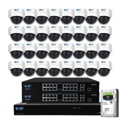 32-Channel 8MP 8TB NVR Smart Security Camera System with 32 Wired Dome Cameras 2.8 mm Fixed Lens Artificial Intelligence by GW Security