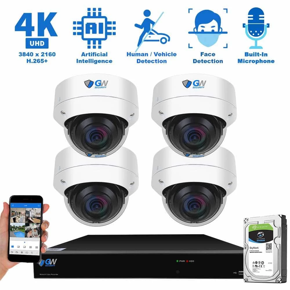 8-Channel 8MP 1TB NVR Smart Security Camera System with 4 Wired Dome Cameras 2.8 mm Fixed Lens Artificial Intelligence by GW Security 6 8-Channel 8MP 1TB NVR Smart Security Camera System with 4 Wired Dome Cameras 2.8 mm Fixed Lens Artificial Intelligence by GW Security - Image 6