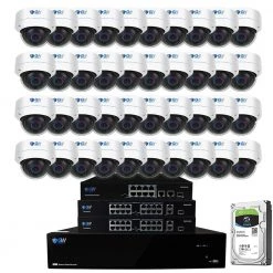64-Channel 8MP 16TB NVR Smart Security Camera System w/40 Wired Dome Cameras 2.8 mm Fixed Lens Artificial Intelligence by GW Security