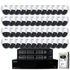 64-Channel 8MP 16TB NVR Smart Security Camera System w/48 Wired Dome Cameras 2.8 mm Fixed Lens Artificial Intelligence by GW Security