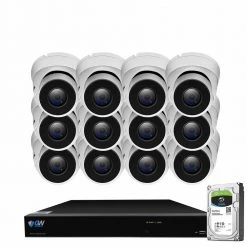 16-Channel 8MP 4TB NVR Smart Security Camera System w/ 12 Wired Bullet Cameras 3.6 mm Fixed Lens Artificial Intelligence by GW Security