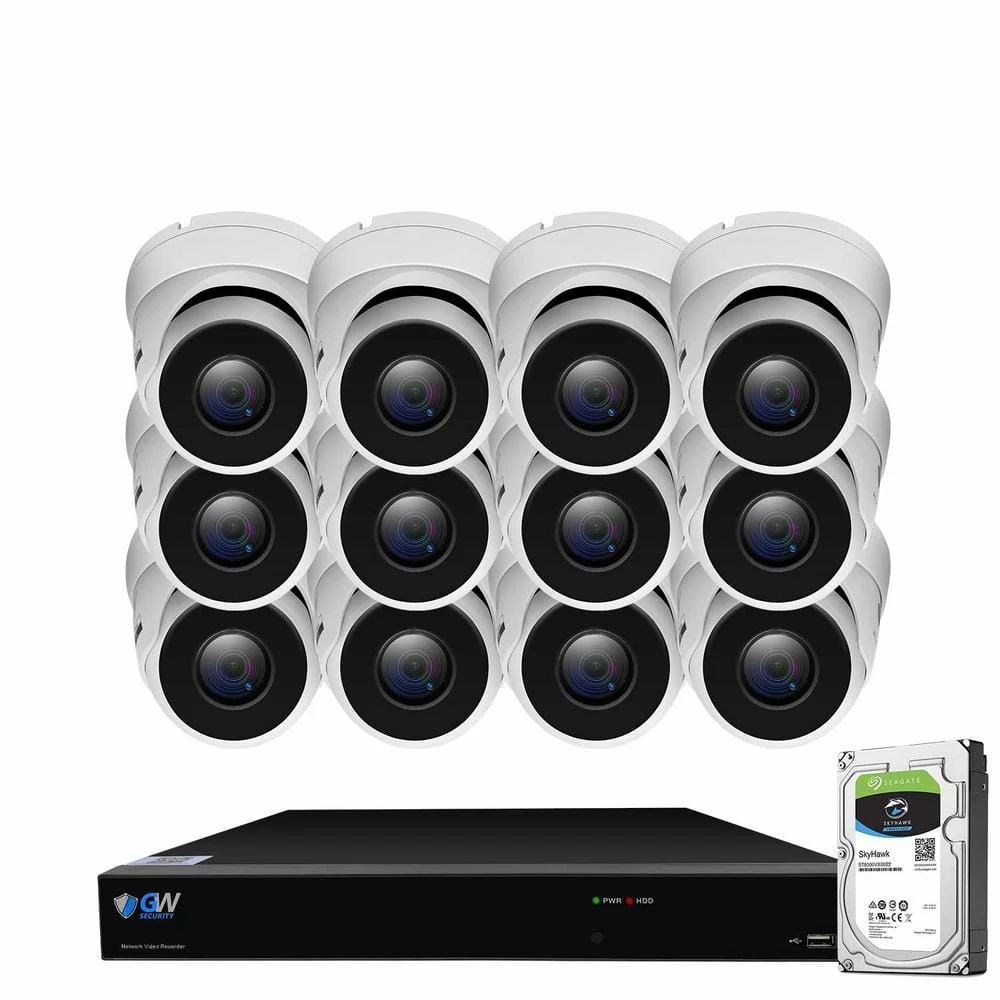 16-Channel 8MP 4TB NVR Smart Security Camera System w/ 12 Wired Bullet Cameras 3.6 mm Fixed Lens Artificial Intelligence by GW Security 1 16-Channel 8MP 4TB NVR Smart Security Camera System w/ 12 Wired Bullet Cameras 3.6 mm Fixed Lens Artificial Intelligence by GW Security
